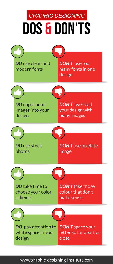 Graphic designing is a creative field. It has some important list of do's and dont's when working as a graphic designer and even when you are learning stage. Have a look at this infographic and know them all. Graphic Design Courses, Graphic Design Careers, Design Institute, Graphic Design Course, Do's And Don'ts, Graphic Designing, Design Course, Modern Fonts, Creative Industries