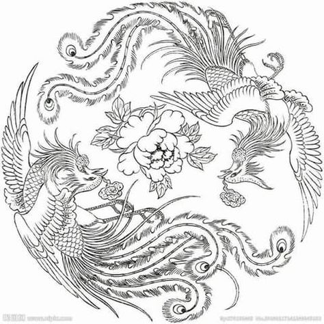 Chinese Sketch, African Women Painting, Chinese Dragon Art, Chinese Pattern, Japanese Drawings, Chinese Embroidery, Tattoo Lettering Fonts, Flower Art Drawing, Colored Pencil Techniques