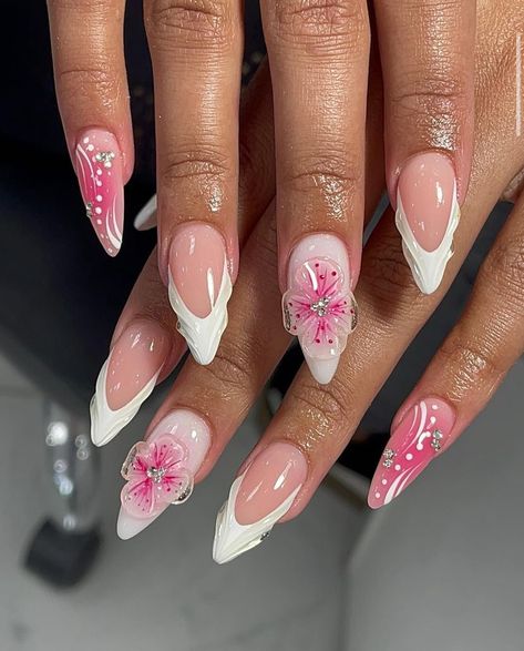 Simple Gel Nails, Summery Nails, Girly Acrylic Nails, Pretty Gel Nails, Acrylic Nails Coffin Short, Pink Acrylic Nails, Nail Art Ideas, Fire Nails, Pretty Acrylic Nails