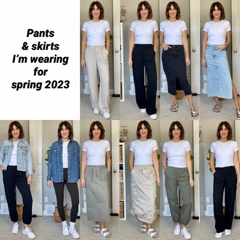 Linen Blend Pants Outfits, 70s Flare Jeans, White Birkenstocks, Spring Denim, Green Turtleneck, Jeans Outfit Women, Linen Blend Pants, Pants Outfits, Striped Turtleneck