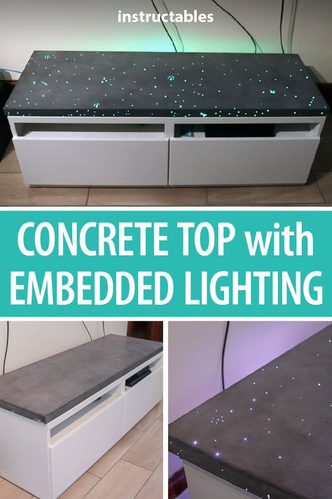 Fiber Optic Lighting Diy, Simple Birdhouse, Concrete Table Top, Swivel Tv Stand, Fiber Optic Lighting, Wood Crafting, Group Project, Fibre Optics, Concrete Table