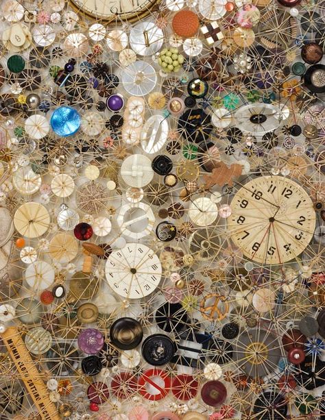 Passage, detail Thread Sculpture, Mixed Media Mosaic, Loose Change, Fibre Art, Button Art, Button Jewelry, Button Crafts, Embroidery Inspiration, Found Object