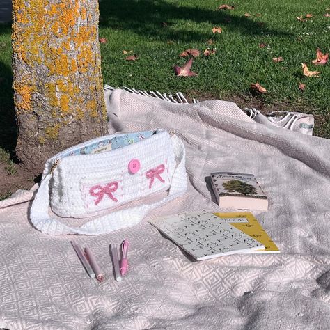 hey lovelies, be on the look out for something fun tomorrow… 🤫💖 - #crochet #crochetlove #crochetersofinstagram #fall #fallfashion #falldecor #leaves🍁 #bags #shoulderbag #crochetbag #pinkaesthetic #bows #reading #drawing #bookstagram #selfcare #relaxtime #handmade #handmadewithlove #yarn #yarnlove #surprise #fibreart #pinterest #crochetfashion #fashion #accessories #cuteaccessories Crochet Messenger Bag, Reading Drawing, Crochet White, Relax Time, White Crochet, Crochet Fashion, Pink Aesthetic, Pink Bag, Handmade Crochet