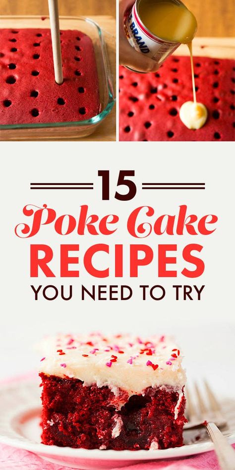 Poke Cake Recipes, Poke Cakes, Dump Cake Recipes, Poke Cake, Dump Cake, Cake Mix Recipes, Cupcake Cake, Velvet Cake, Red Velvet Cake