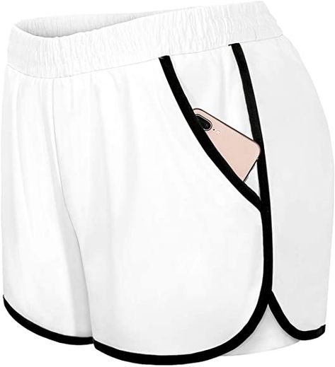 Amazon.com: Blevonh Workout Shorts for Women,Stylish Wide Waist Lightweight Sports Yoga Short with Liner Girl Sporty Airy Cool Functional Active Running Casual Fitness Clothing White XL: Clothing Womens Running Shorts, Athletic Shorts Women, Workout Shorts Women, Womens Athletic Shorts, Athletic Clothes, Running Shorts Women, Yoga Tank Tops, Athlete Workout, Shorts For Women