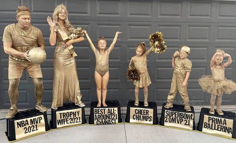 Halloween costumes
Family costume 
Original family Halloween costume Family Football Costumes, Ballerina Family Costume, Costumes That Win Contests, Sports Trophy Costume, Trophy Halloween Costume Diy, Hunger Games Family Costume, Disco Family Costume, Trophy Costume Halloween, Football Family Halloween Costumes