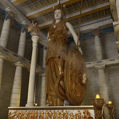 ArtStation - Tikal. RBA and National Geographic Archeology Collection. Athena Parthenos, Statue Of Athena, Aztec City, Sketchup Rendering, Parthenon Athens, The Parthenon, Mayan Cities, Ancient Maya, Tikal