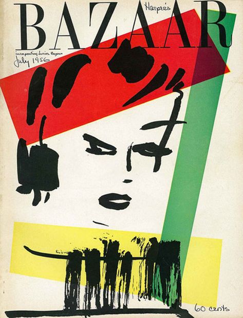 1351622147_02_alexey_brodovitch_harpers_bazaar_july_1956 Harpers Bazaar Covers, Alexey Brodovitch, Herbert Bayer, Harpers Bazaar Magazine, Milton Glaser, Bazaar Ideas, Sketchbook Cover, Fashion Magazine Cover, Josef Albers