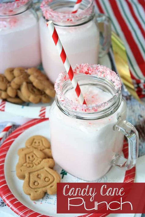 Candy Cane Punch Christmas Party Drink Recipes, Ice Cream Punch, Christmas Party Drinks, Christmas Ice Cream, Peppermint Ice Cream, Christmas Punch, Fizzy Drink, Mixed Drinks Recipes, Punch Recipes