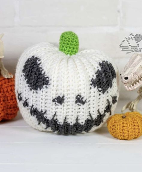 Crochet Skeleton, Winding Road Crochet, Crochet Pour Halloween, Crochet Ghost, Unicorn Pumpkin, Skeleton Pumpkin, Modern Crochet Patterns, Crochet Simple, Crochet Fall