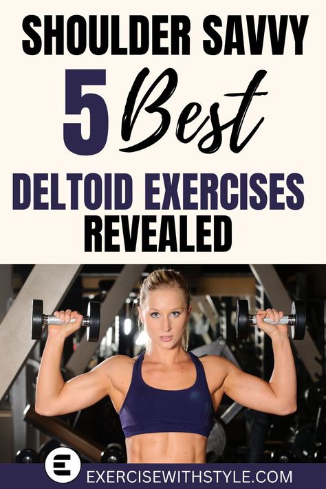 Tired of scrolling through endless workout guides? Simplify your search with our concise list of the best deltoid exercises. From front raises to reverse flyes, we've got everything you need to build strong, sculpted shoulders! #deltoidmuscle #shoulderworkout Rear Deltoid Exercises For Women, Deltoid Muscle Exercises, Rear Deltoid Workout, Deltoid Exercises, Shoulder Rear Delt Workout, Deltoid Muscle, Kettlebell Program, Rear Delt Exercises, Muscle Exercises