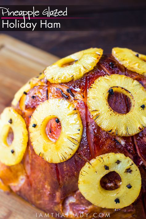 Looking for a special Holiday Ham recipe? This Pineapple Glazed Holiday Ham is a show-stopper! #ad Easter Ham Glaze, Baked Ham With Pineapple, Sugar Ham, Holiday Ham Recipes, Brown Sugar Ham, Ham Recipes Baked, Pineapple Ham, Pineapple Glaze, Easter Ham