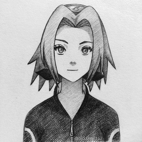 Sakura Pencil Drawing, Sakura Haruno Drawing Pencil, Sakura Sketch Drawing, Sakura Drawing Naruto, Sakura Drawing Easy, Sakura Haruno Sketch, Sakura Haruno Drawing, Sakura Sketch, Sakura Drawing