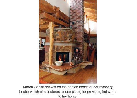 Masonry Heater, Masonry Fireplace, Wood Heat, Wood Stove Fireplace, Mother Earth News, Stove Fireplace, Cabin Life, Pole Barn, Gentle Giant