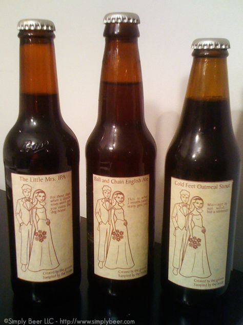 microbrew= micro-awesome Beer Wedding Favors, Wedding Beer Labels, Personalised Bottles, Craft Beer Wedding, Beer Themed Wedding, Facebook Ideas, Wedding Beer, Beer Wedding, Label Ideas