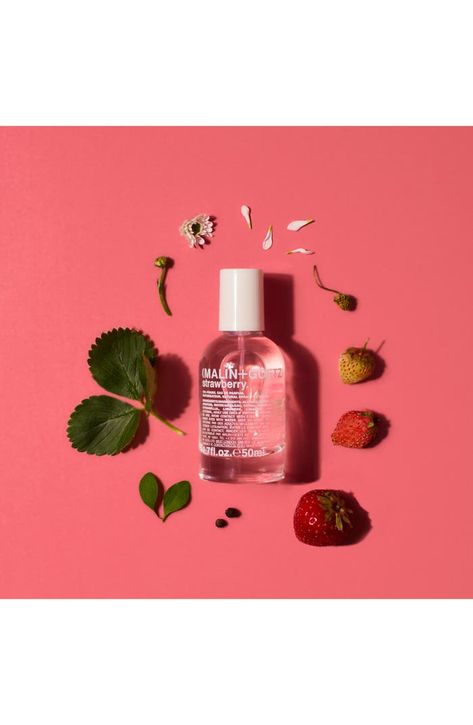 MALIN+GOETZ Strawberry Eau de Parfum | Nordstrom Strawberry Perfume, Fruit Perfumes, Fragrance Editorial, Garden Strawberry, Wedding Strawberries, Orris Root, Malin Goetz, Strawberry Garden, Strawberry Pink