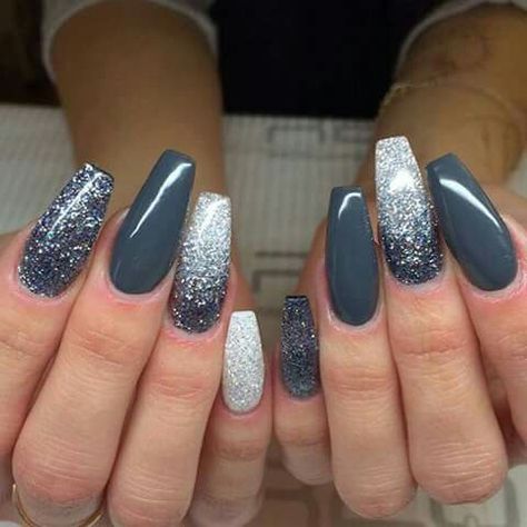 Nails Gray, Fantastic Nails, Nagellack Trends, Solid Color Nails, January Nails, Rose Gold Nails, Gray Nails, Gradient Nails, Nail Designs Glitter