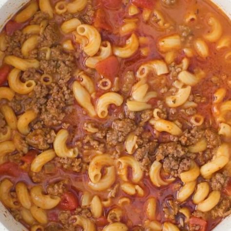 Old Fashioned Goulash Pioneer Woman Recipe Goulash Recipes With Shells, Goulash Recipes Pioneer Woman, American Goulash Natasha’s Kitchen, Cheesy Goulash Recipes Easy, Old Fashion Goulash Recipes Easy, Chili Goulash Recipes, Homemade Goulash Recipe, Amish Goulash Recipes, Texas Goulash Recipes