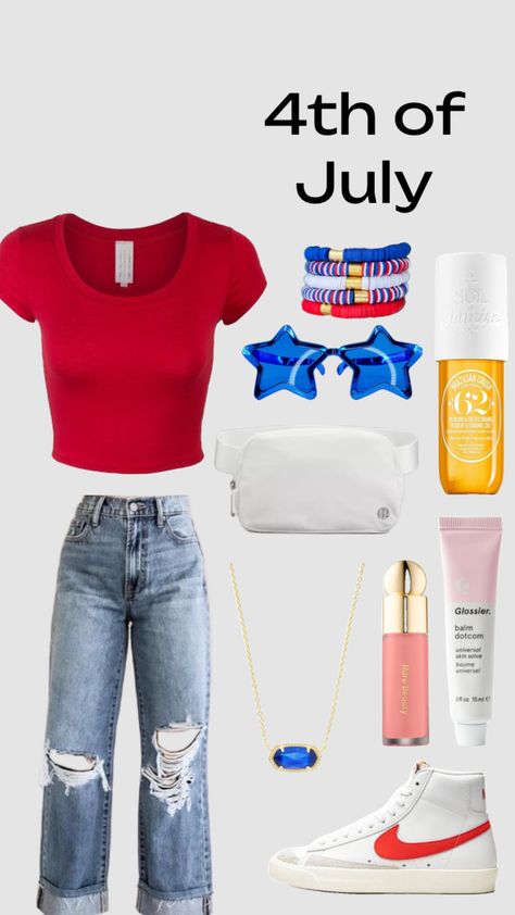 4th Of July Outfit Ideas For Teens, Blue Spirit Day Outfits, 4th Of July Cute Fits, Spirit Day Outfits, Trendy High-waist Bottoms For 4th Of July, Alt Fourth Of July Outfits, 4th Of July Outfits Shuffles, Spirit Day, Blue Spirit