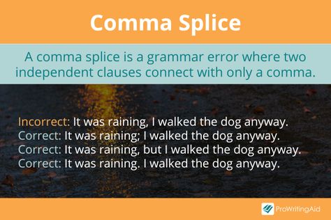 Comma Splice: What It Is and How to Fix It (with Examples) Comma Splice, Degrees Of Comparison, Comma Rules, Coordinating Conjunctions, Grammar Errors, Get Off Work, Racing Thoughts, Complete Sentences, Grammar Rules