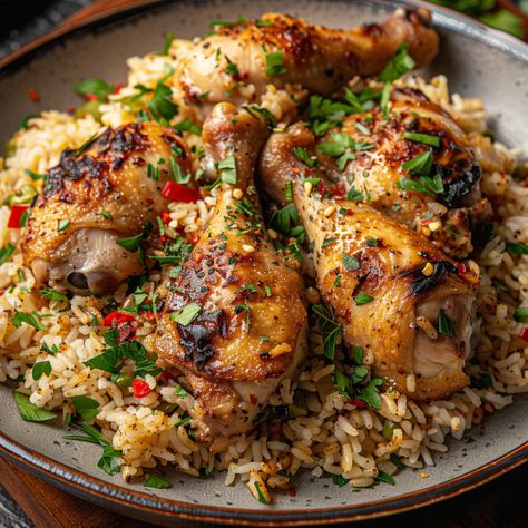 Forgotten Chicken and Rice - Good For Recipes Forgotten Chicken Recipe, Forgotten Chicken, Chicken Rice Recipes, Whole Roasted Chicken, Lunch Appetizers, Potluck Dishes, Pasta Casserole, Cooked Rice, Seasoned Rice