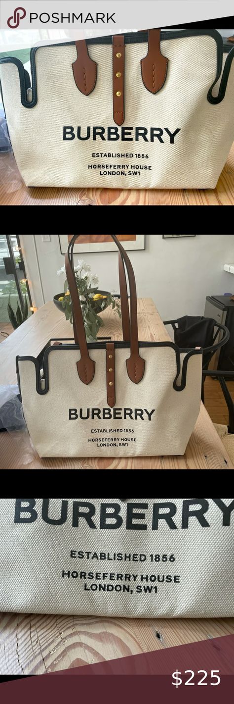 BURBERRY CANVAS BELT BAG TOTE Burberry Canvas Bag, Burberry Tote Bag, Burberry Tote, Canvas Belt, Burberry Handbags, Canvas Bag, Belt Bag, Canvas Tote, Burlap Bag