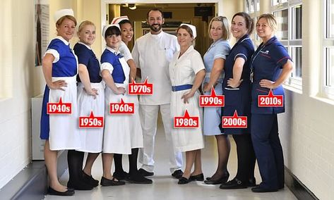 Nurses scrub up to celebrate 70 years of caring on NHS anniversary Vintage Uniform, Community Health Nursing, Bold Outfits, Hello Nurse, Nursing Books, Vintage Nurse, Best Of Friends, Nurse Stuff, Nursing School Notes