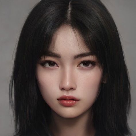 An image generated by Artbreeder. A collaborative tool for discovering images. Artbreeder Asian Girl, Artbreeder Girl, Hunger Games Characters, Character Face, Games Characters, Indonesian Girls, Elegant Girl, Purple Eyes, Face Design