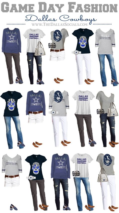 Dallas Cowboys Game Day Fashion Dallas Football Game Outfit, Cowboy Game Outfit, Dallas Cowboy Game Day Outfit, Cowboys Tailgate Outfit, Dallas Cowboy Outfits Woman Game, Dallas Cowboys Football Game Outfit, Dallas Cowboys Game Day Outfit Women, What To Wear To Nfl Game, Dallas Cowboy Outfits Woman