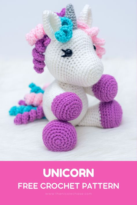 Unicorn Hat Crochet Pattern Free, Crochet Rainbow Unicorn, Mini Crochet Unicorn, Small Unicorn Crochet Pattern Free, Amigurumi Free Pattern Unicorn, Free Crochet Unicorn Pattern, Free Unicorn Crochet Pattern, Crochet Candies, Unicorn Crochet Pattern Free