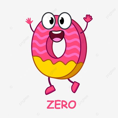 Zero Number Design, Number Zero Activities Preschool, Animated Numbers, Numbers Cartoon, Zero Number, Math Picture Books, Number Zero, Face Cute, Chart Ideas