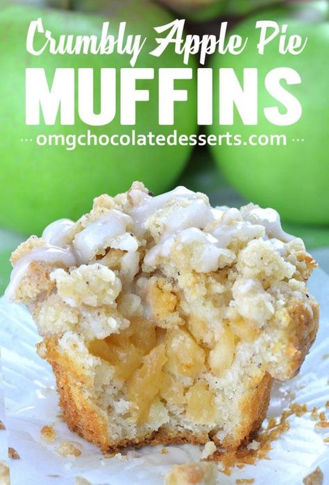 16 Best Coffee Cake Muffin Recipes Ever - OMG Chocolate Desserts Apple Pie Muffins, Pie Muffins, Cinnamon Apple Pie, Cream Cheese Muffins, Cinnamon Roll Cake, Cheese Muffins, Cinnamon Apple, Apple Desserts, Fall Baking