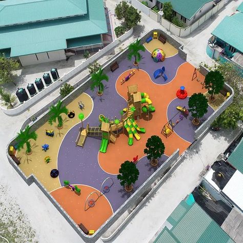 Epdm Flooring Design, Small Playground Design, Playground Floor Plan, Playground Design Plan, Playground Plan, Playground Flooring Outdoor, Rubber Playground Flooring, School Playground Ideas, Plan Concept Architecture