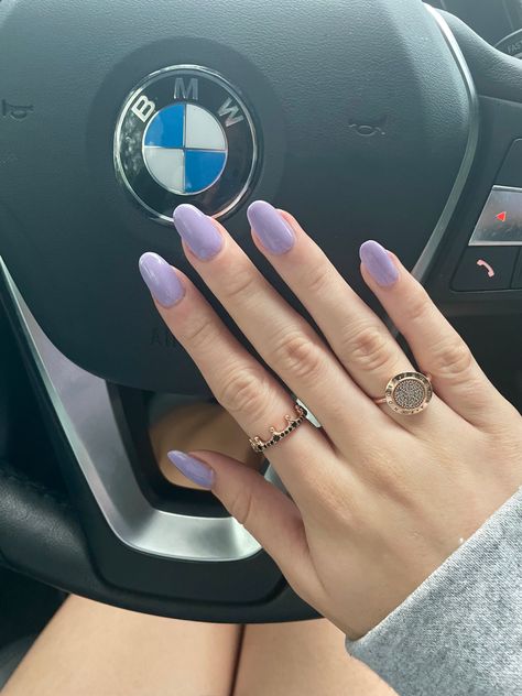 lavender almond shaped gel/acrylics/ dip nails in black BMW with rose gold rings Gel Acrylics, Acrylic Dip Nails, Dip Nail, Lavender Nails, Subtle Nails, Great Nails, Almond Shaped, Dipped Nails, Pretty Nails