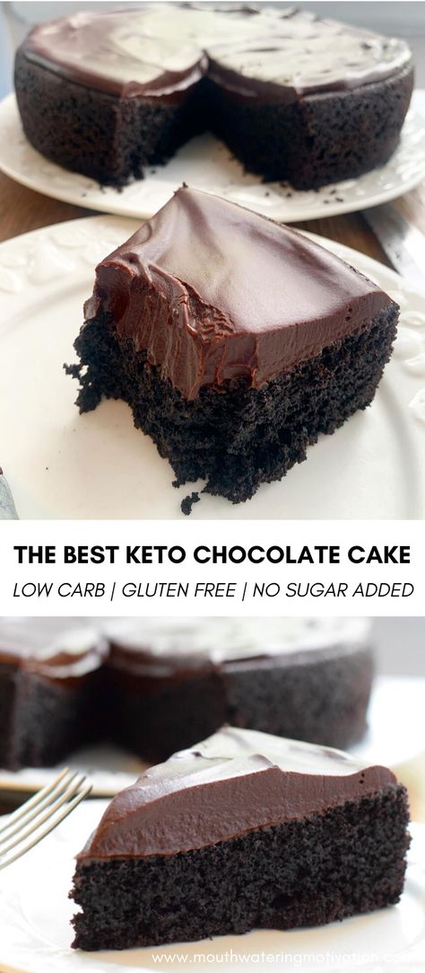 The Best Keto Chocolate Cake - Mouthwatering Motivation Best Keto Chocolate Cake, Low Carb Chocolate Cake, Keto Chocolate Cake, Postre Keto, Keto Cake, Keto Dessert Easy, Low Carb Sweets, Keto Chocolate, Low Carb Chocolate