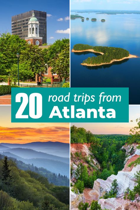 20 Best road trips from Atlanta - from short day drives to historic cities in Georgia to week-long adventures across the Deep South Solo Female Travel Usa, Atlanta Trip, Family Vision, Best Road Trips, Christmas Thoughts, Georgia Vacation, The Deep South, Usa Roadtrip, Travel Secrets