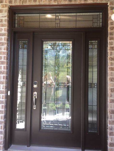 Exterior Doors With Glass Panels, Full Glass Front Door, Craftsman Doors, Front Door Images, Patio Door Coverings, Front Door Door, Wooden Screen Door, Traditional Front Doors, Front Door Styles