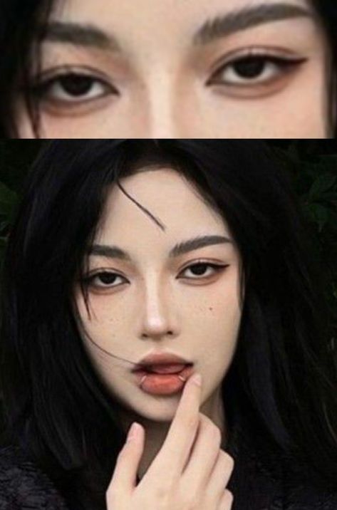 ideas eye makeup Tomboy Eye Makeup, Eyeliner Tomboy, Tomboy Eyeliner, Masc Douyin Makeup, Tomboy Makeup Ideas, Different Makeup Aesthetics, Tomboy Makeup, Androgynous Makeup, Grunge Eye Makeup