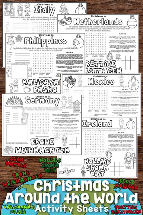 Christmas Esl Worksheets, Canada Christmas Crafts For Kids, Christmas In Canada For Kids, Free Christmas Around The World Printables, 2nd Grade Christmas Worksheets Free, Christmas Around The World Worksheets Free Printable, Christmas School Worksheets, England Christmas Crafts For Kids, Christmas Activities For The Classroom