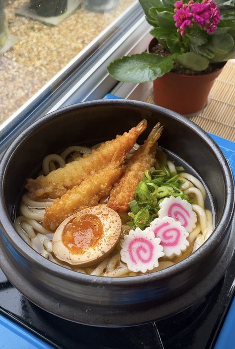 Shrimp Tempura Udon, Shrimp Aesthetic, Ramen Aesthetics, Tempura Udon, Big Snacks, Shrimp Tempura, Tastemade Recipes, Yummy Comfort Food, Japan Food