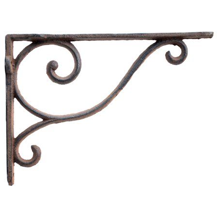 Decorative Wall Shelf Bracket - Simple Vine - Rust Brown Cast Iron - 9" Deep Iron Furniture Ideas, Make Shelves, Rustic Mailboxes, Deep Shelf, Decorative Wall Shelf, Decorative Shelf Brackets, Cast Iron Shelf Brackets, Diy Shelf, Wall Shelf Brackets