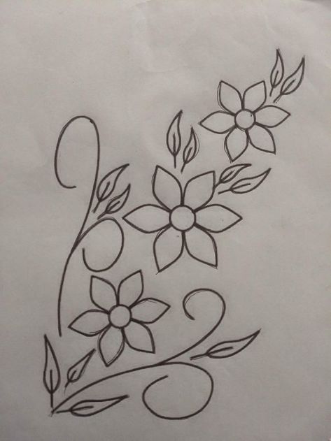 Flower Tracing Designs, Hand Embroidery Patterns Flowers Drawings, Easy Flower Drawings Simple, Embroidery Designs Drawing, Flower Pattern Drawing, Native Beading Patterns, Birds Embroidery Designs, Flower Drawing Design, Diy Embroidery Designs