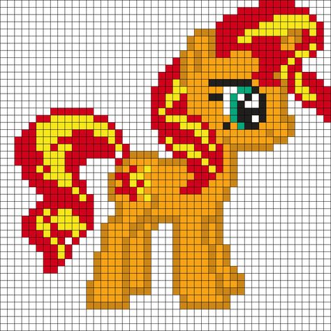 Sunset Shimmer :) Perler Bead Pattern | Bead Sprites | Characters Fuse Bead Patterns Rave Light, Kandi Mask, Kandi Cuffs, Kandi Cuff, Pony Bead Patterns, Pattern Maker, Kandi Patterns, Bead Sprite, Photo Pattern