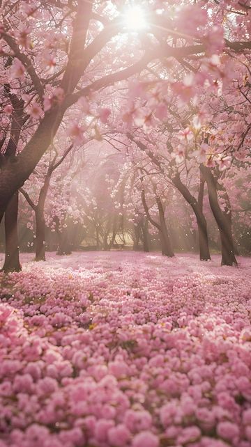 Dreamy Pink Aesthetic, Pink Dreamy Aesthetic, Flower Wallpaper Cherry Blossoms, Sakura Flower Wallpaper Aesthetic, Nature Cherry Blossom, Chreey Blossoms Flower, Cherry Blossom Inspiration Board, Cherry Blossom Mountain, Cherry Blossom Aethstetic