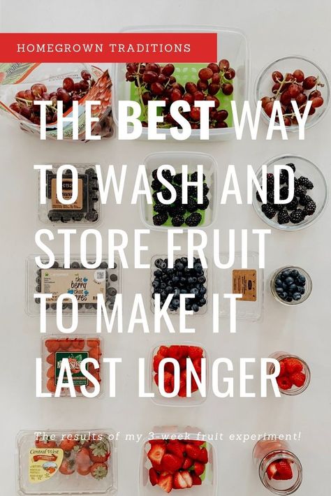 The best way to wash and store fruit to make it last longer | Fruit and vegetable storage, Storing fruit, Washing fruits Fruit Hacks, Store Fruit, Produce Storage, Storing Fruit, Storing Vegetables, Instagram Recipes, Fruit And Vegetable Storage, Vegetable And Fruit, Vegetable Storage