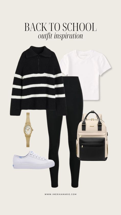 12 Back-to-School Outfit Ideas: College + High School | Erika Marie School Outfits Jr High, Classic School Outfits, Back To School Outfits For College, Erika Marie, Back To School Inspiration, Outfit Ideas College, Productivity Books, School Outfits For College, Outfits For College