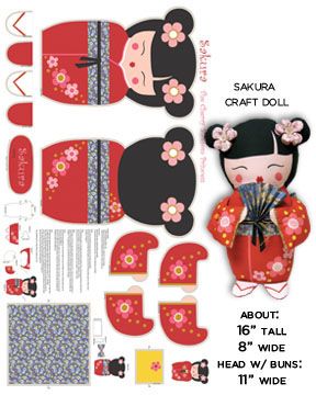 Happy Friday, Friends! I hope you are well. I had mentioned to you that I will have a series of free downloadable patterns to share with you in the near future… Princess Aiko is one! This s… Cherry Blossom Princess, Sakura Craft, Asian Crafts, Spool Crafts, Japan Crafts, Japanese Quilts, Cherry Blossom Festival, Doll Sewing Patterns, Japanese Dolls