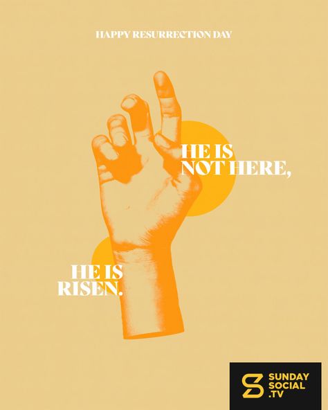 He Is Risen Aesthetic, Sunday Invite Graphic, Easter Sunday Graphic Design, Jesus Is Risen Illustration, Christ Has Risen Art, He Is Risen Design, Easter Sermon Graphic, He Is Risen Graphic, Easter Poster