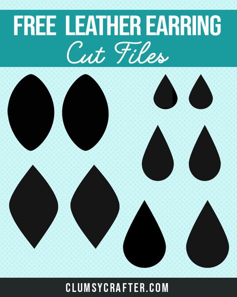 Free leather earring cut files - Use these to make DIY leather earrings or faux leather earrings. Diy Faux Leather Earrings, Gold Ear Jacket, Diy Leather Earrings, Leather Jewelry Diy, Leather Earring, Ear Jacket Earring, Faux Leather Earrings, Diy Cricut, Free Earrings