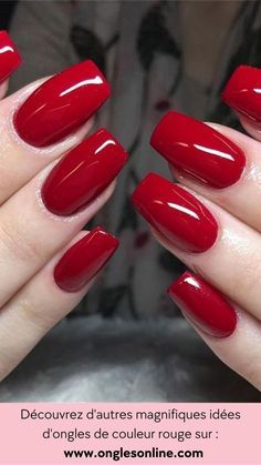 Cute Red Nails, Almond Acrylic Nails Designs, New Year Nails, Long Red Nails, Sns Nails Colors, Plum Nails, Fall Nail Ideas, Summer Nail Ideas, Tapered Square Nails